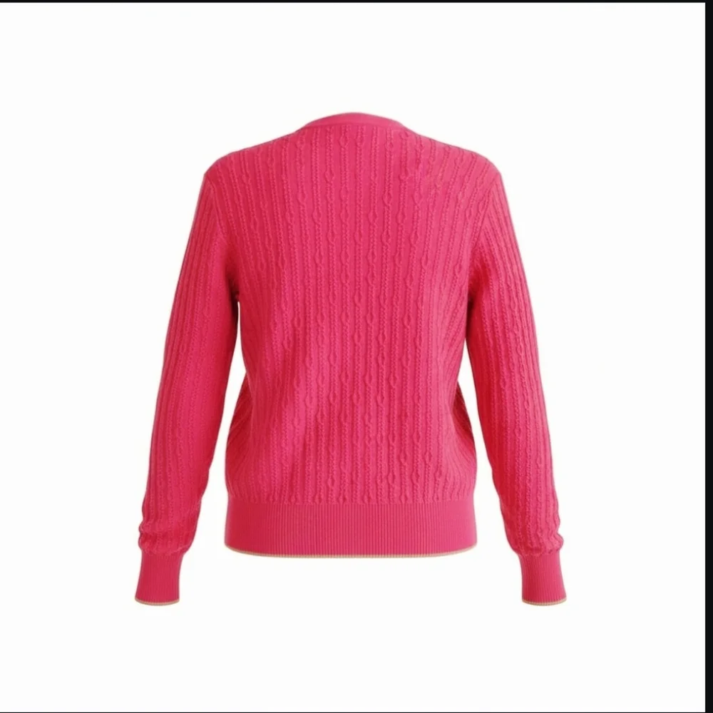 Preppy Brooks Brothers 346 Pink Gold Button Cardigan Large - Picture 3 of 11